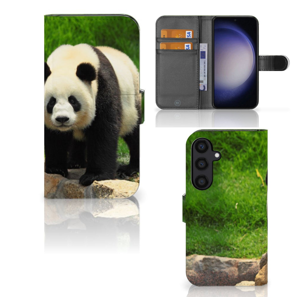 Samsung Galaxy S24 Telefoonhoesje met Pasjes Panda