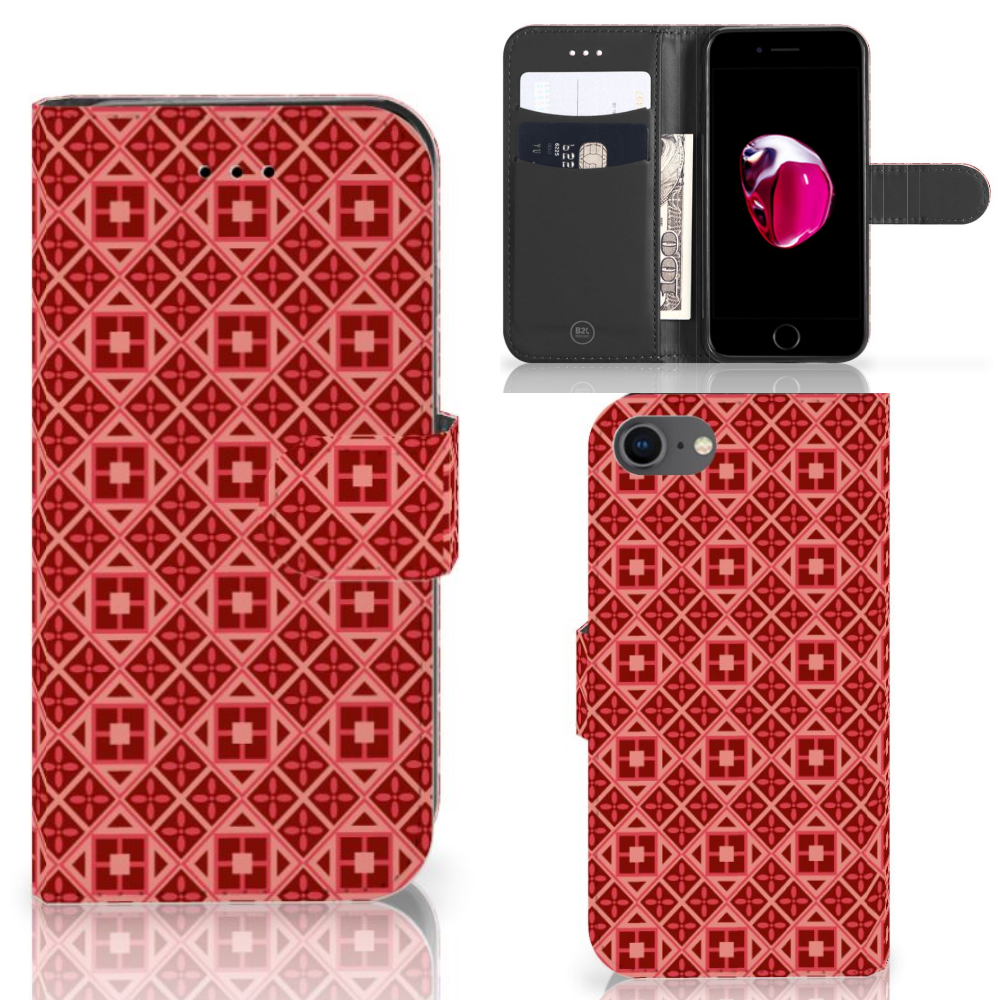 iPhone 7 | 8 | SE (2020) | SE (2022) Telefoon Hoesje Batik Rood