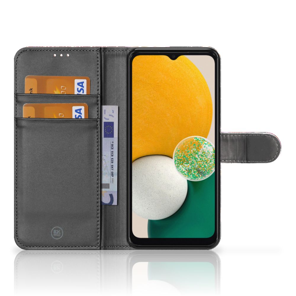 Samsung Galaxy A14 5G Wallet Case met Pasjes Vuurwerk met gevoelige kleuren en ruimte voor pasjes.