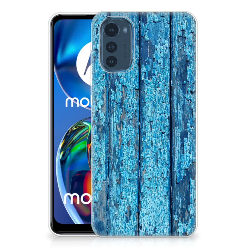 Motorola Moto E32/E32s Bumper Hoesje Wood Blue B2C Telecom