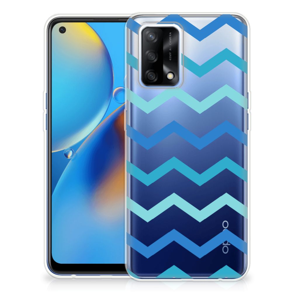 OPPO A74 4G TPU bumper Zigzag Blauw B2C Telecom