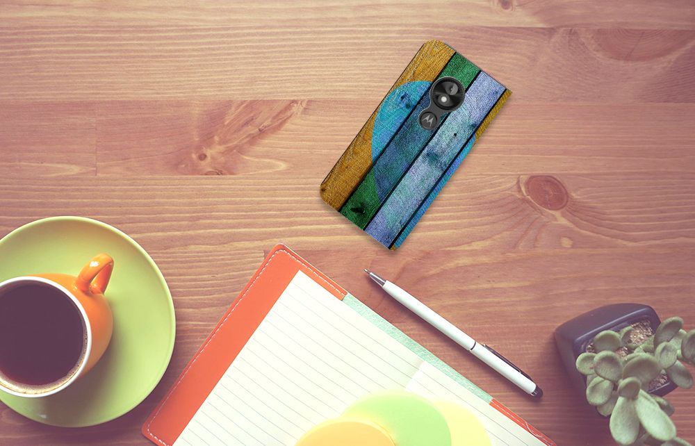 Motorola Moto E5 Play Book Wallet Case Wood Heart - Cadeau voor je Vriend