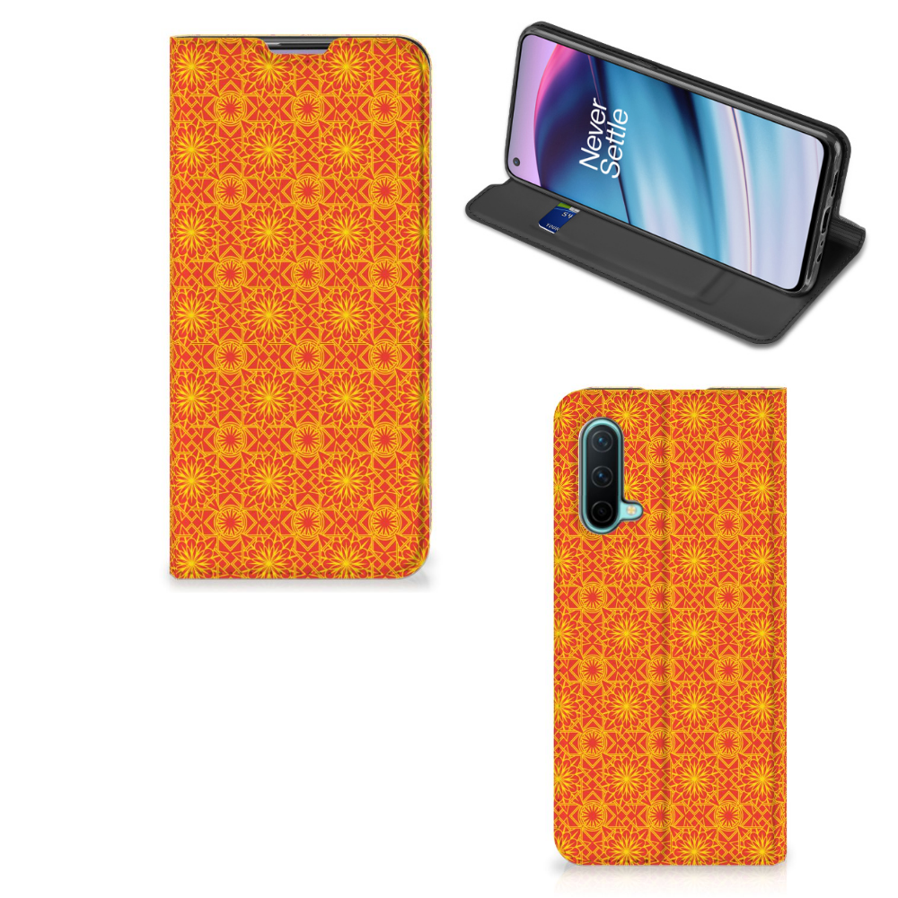 OnePlus Nord CE 5G Hoesje met Magneet Batik Oranje - B2C Telecom