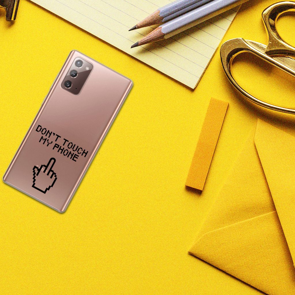 Samsung Note 20 Silicone-hoesje Finger Don't Touch My Phone B2C Telecom