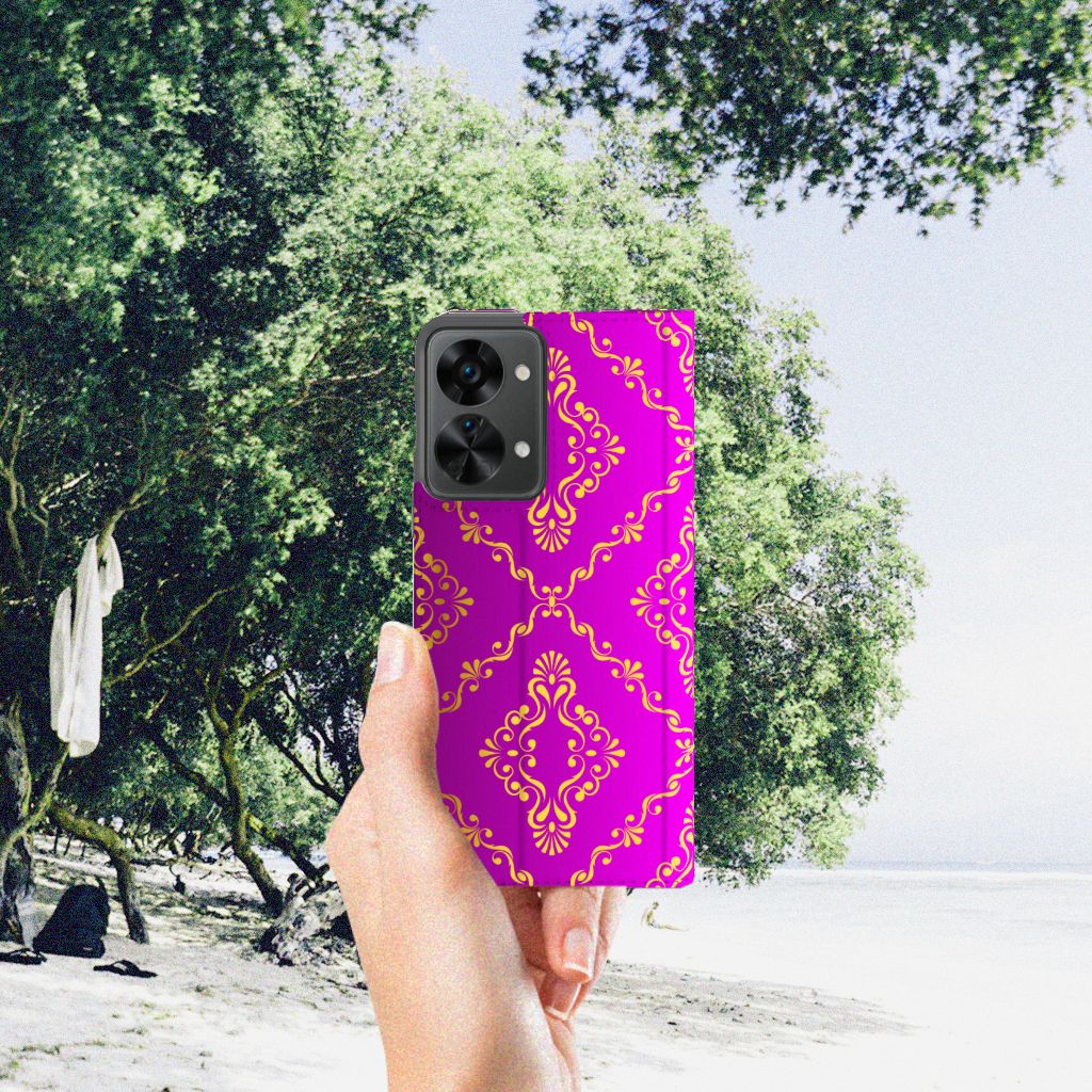 Telefoon Hoesje OnePlus Nord 2T Barok Roze - B2C Telecom