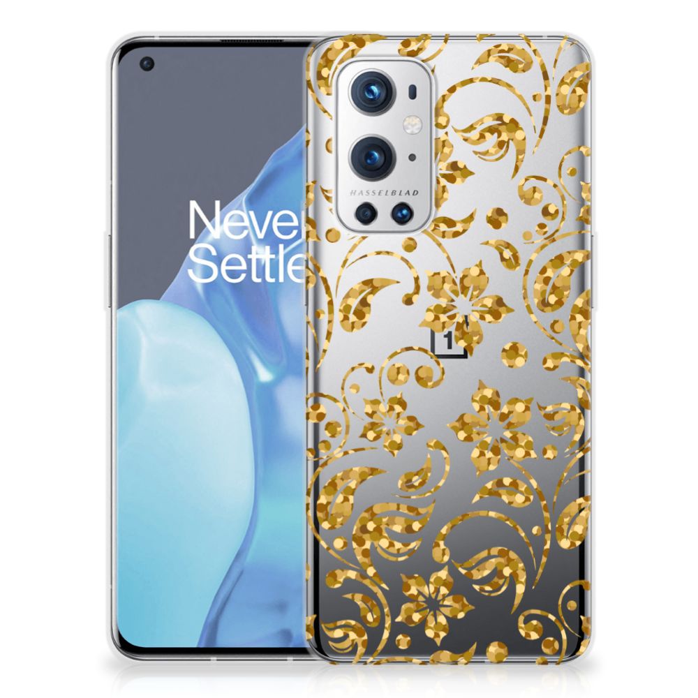 OnePlus 9 Pro TPU Case Gouden Bloemen