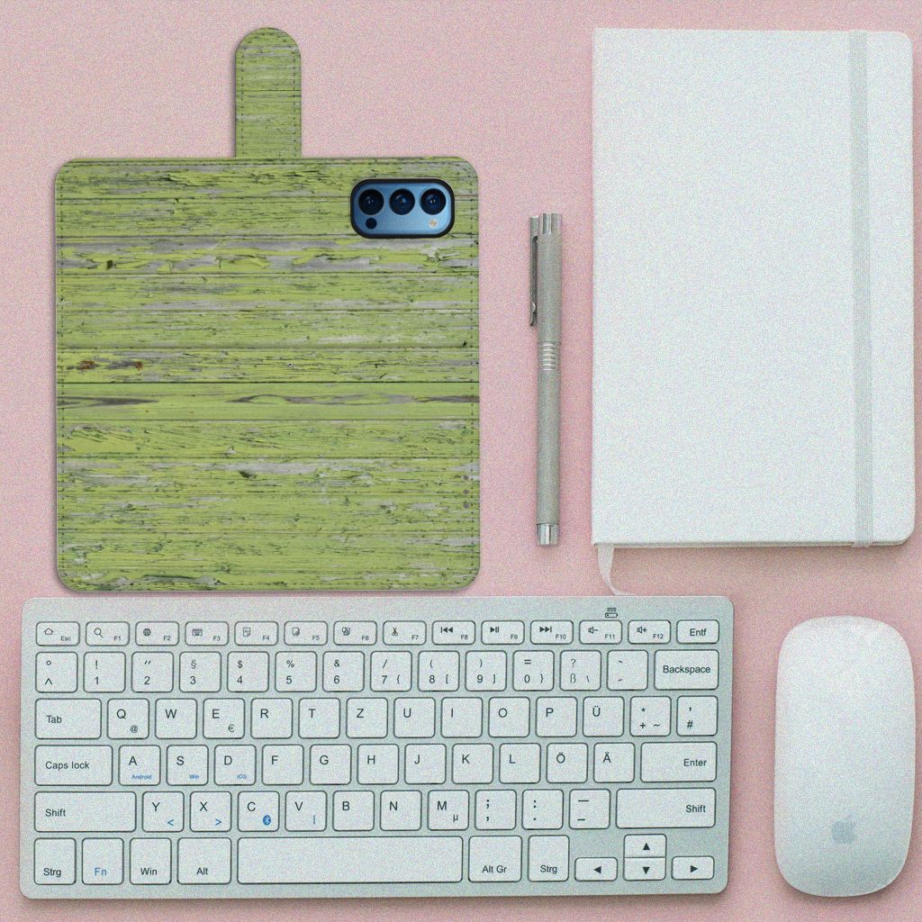 OPPO Reno 4 Pro 5G Book Style Case Green Wood