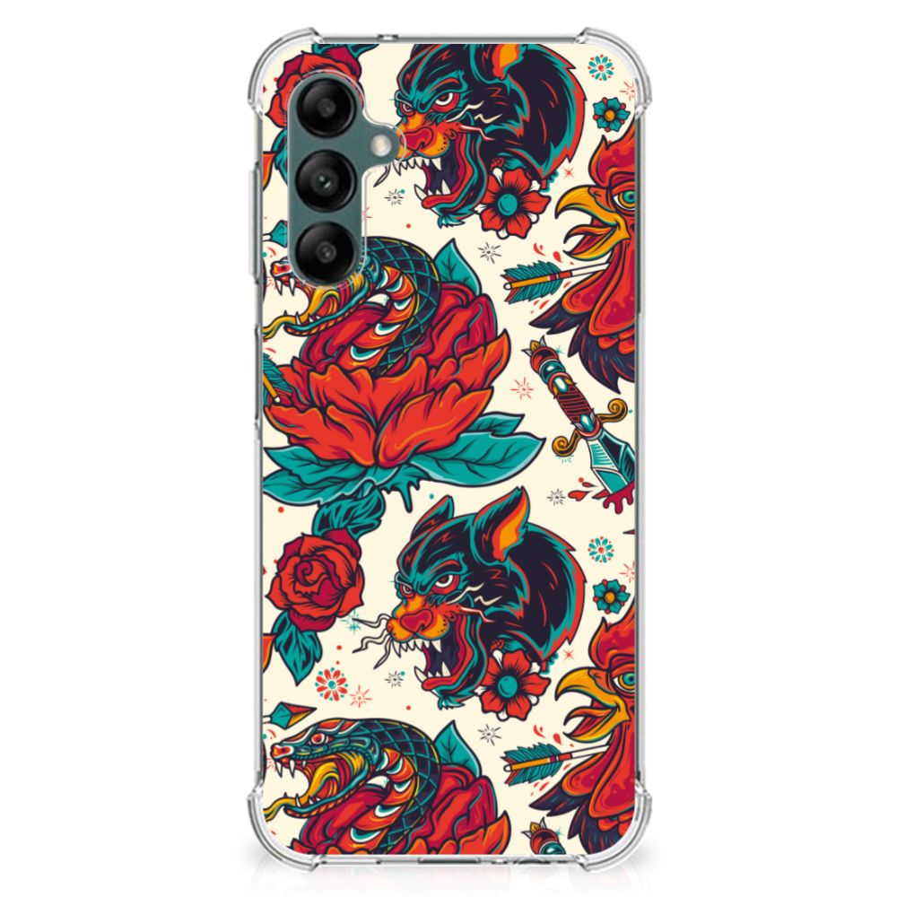 Anti-shock Hoesje met foto voor Samsung Galaxy A14 5G/4G Old Skool met tattoo-achtig design.