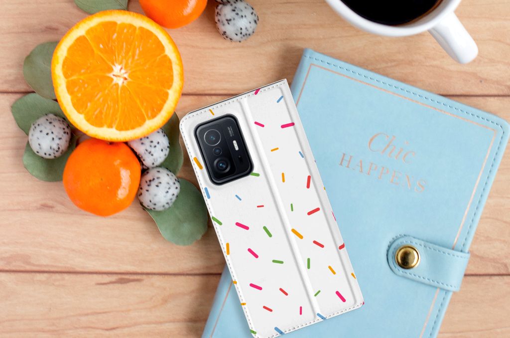 Xiaomi 11T | Xiaomi 11T Pro Flip Style Cover Donut Roze - B2C Telecom