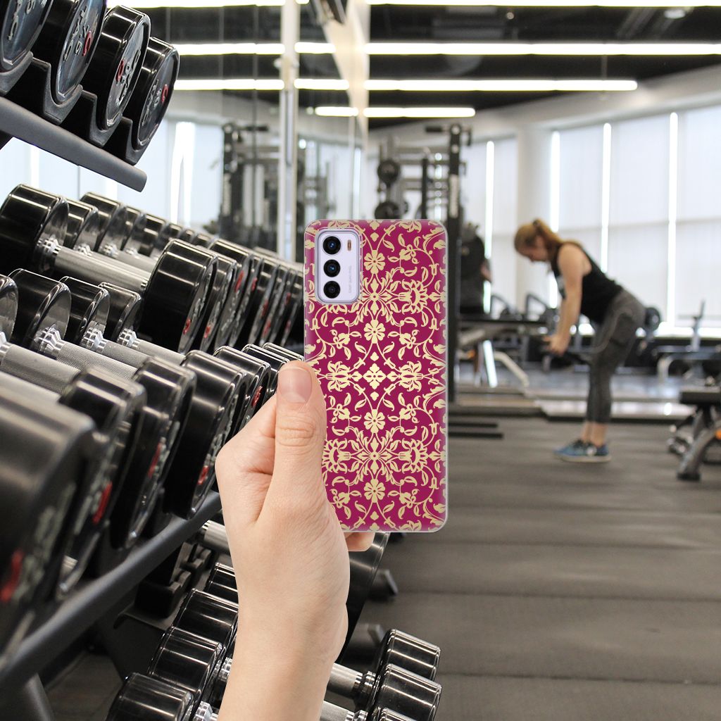 Siliconen Hoesje Motorola Moto G42 Barok Pink B2C Telecom
