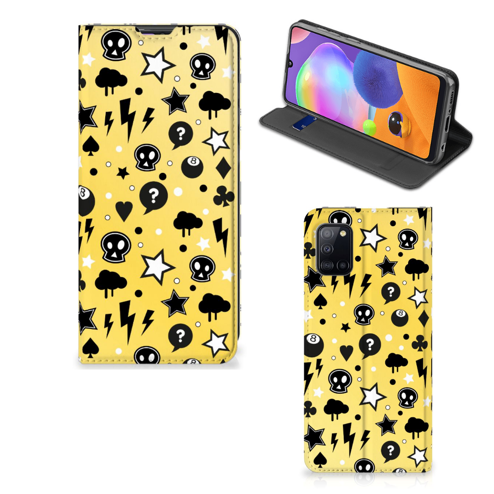 Mobiel BookCase Samsung Galaxy A31 Punk Geel - B2C Telecom