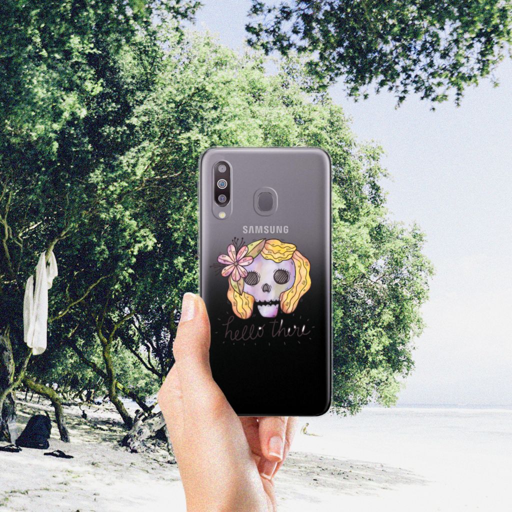 Silicone Back Case Samsung Galaxy M30 Boho Skull