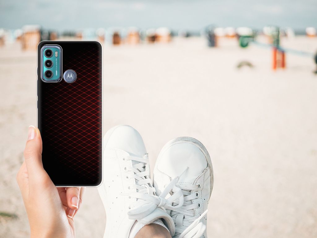 Motorola Moto G60 TPU bumper Geruit Rood B2C Telecom