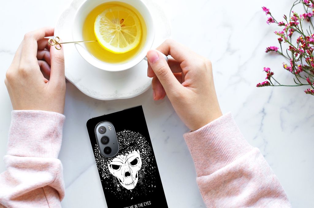 Mobiel BookCase Motorola Edge 30 Pro Skull Hair - B2C Telecom