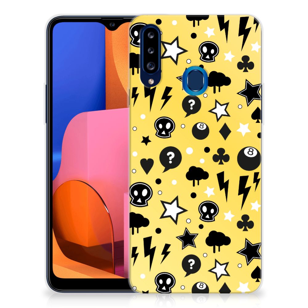 Silicone Back Case Samsung Galaxy A20s Punk Geel B2C Telecom