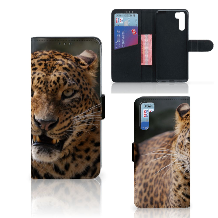 OPPO A91 | Reno3 Telefoonhoesje met Pasjes Luipaard