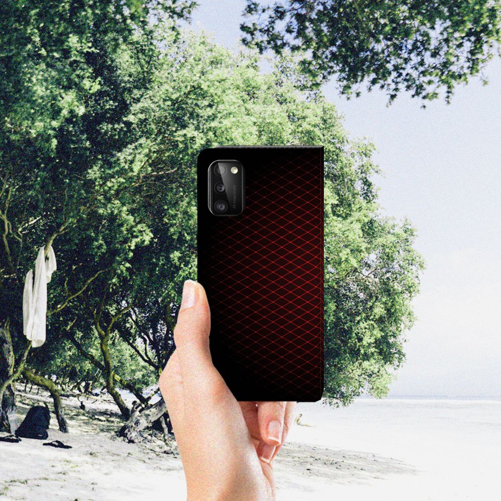 Samsung Galaxy A41 Hoesje met Magneet Geruit Rood - B2C Telecom