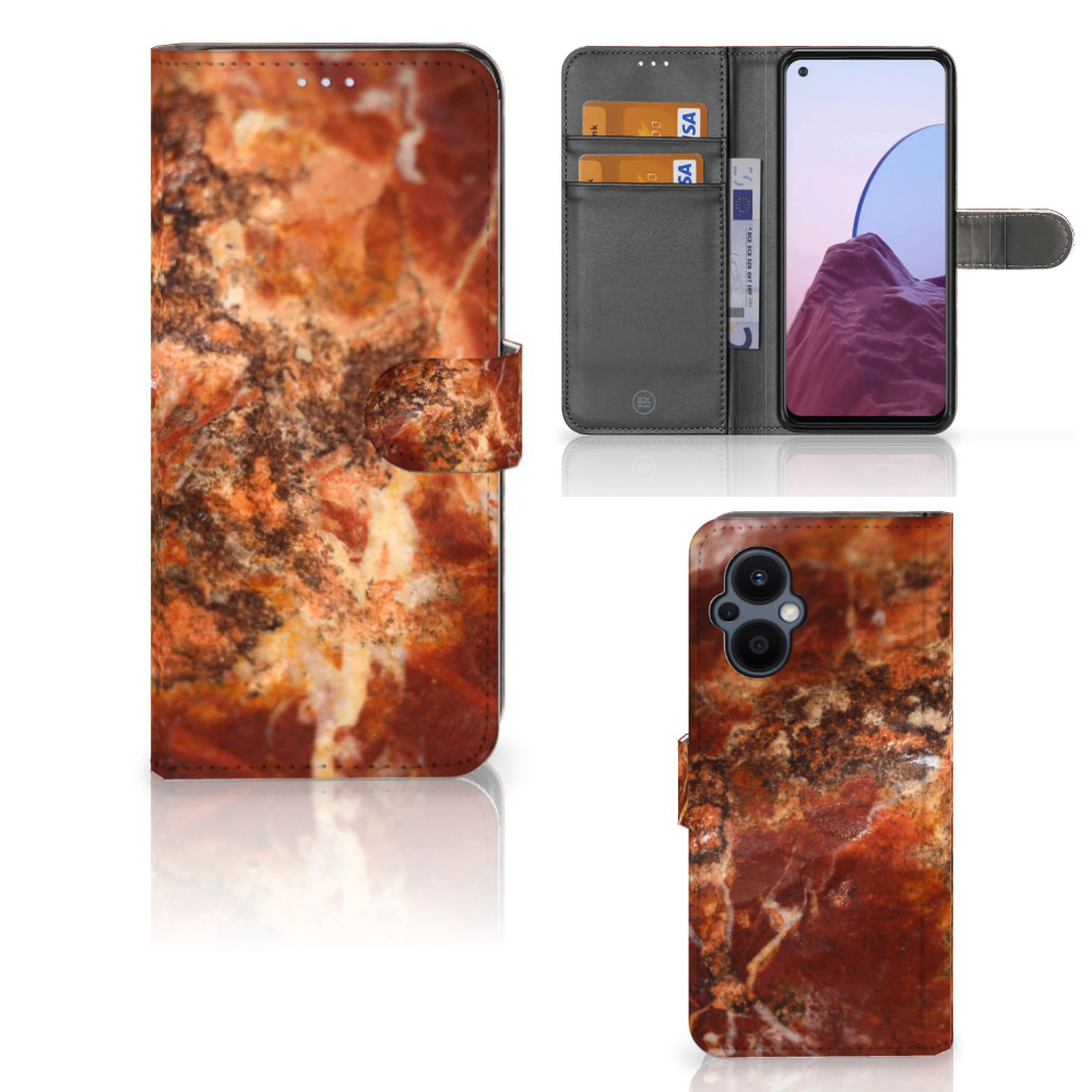 OPPO Reno 8 Lite | OnePlus Nord N20 Bookcase Marmer Bruin