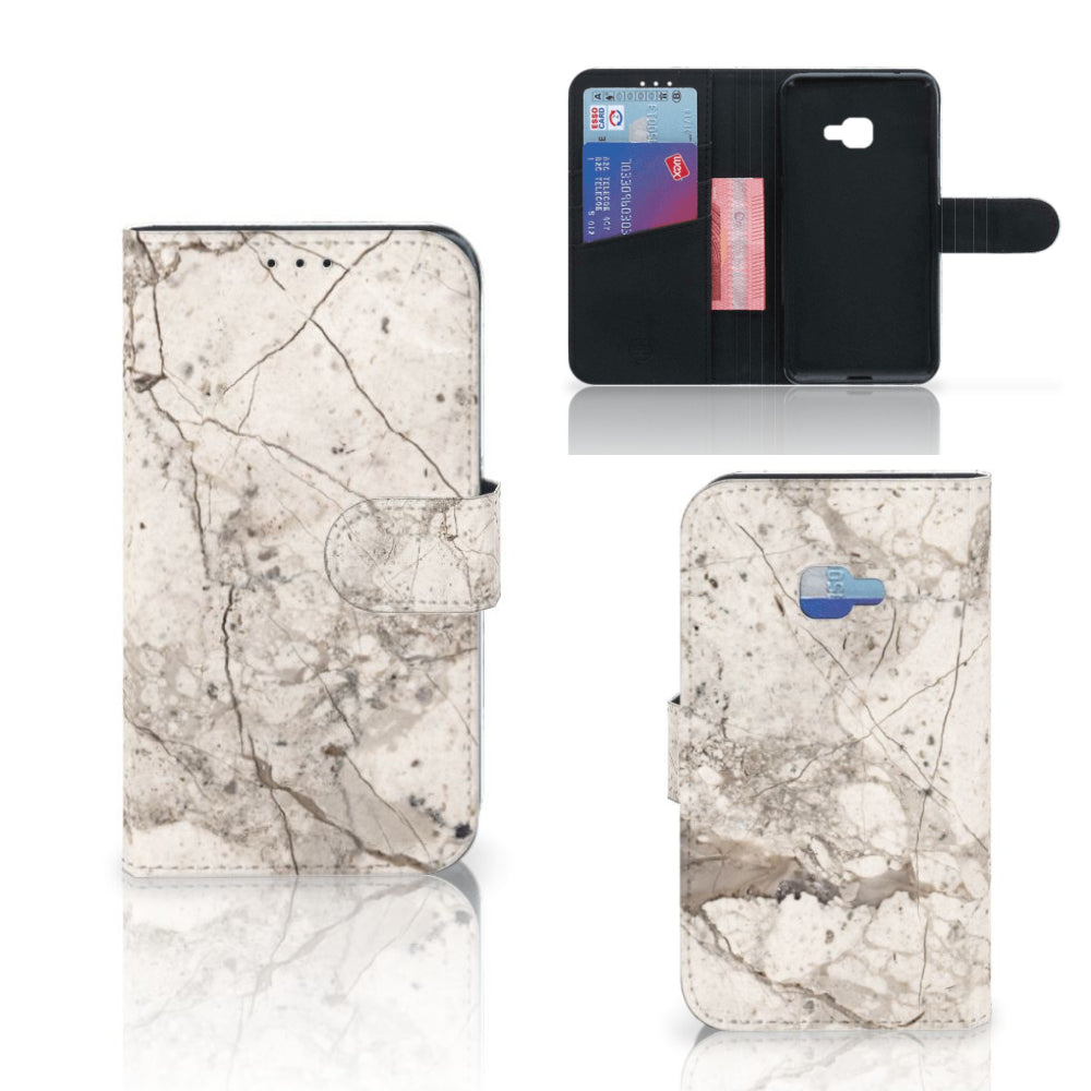 Samsung Galaxy Xcover 4 | Xcover 4s Bookcase Marmer Beige