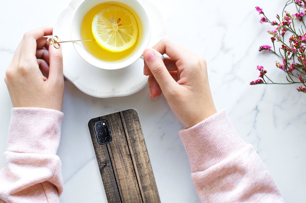 OPPO A52 | A72 Bumper Hoesje Steigerhout B2C Telecom