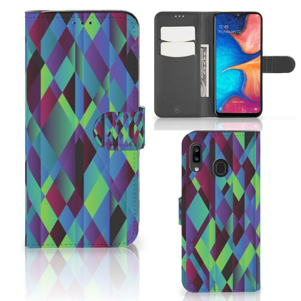 Samsung Galaxy A30 Book Case Abstract Green Blue