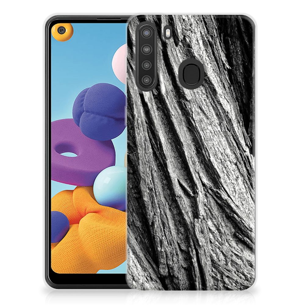 Bumper Hoesje Samsung Galaxy A21 Boomschors Grijs