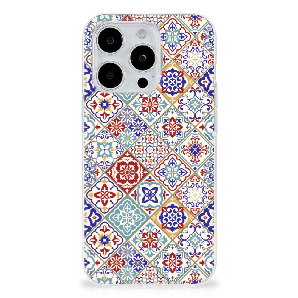 iPhone 15 Pro Max TPU Siliconen Hoesje Tiles Color