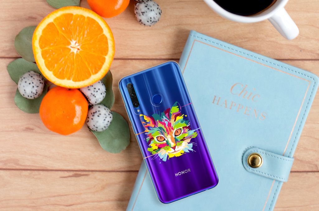 Honor 20 Lite Telefoonhoesje met Naam Cat Color