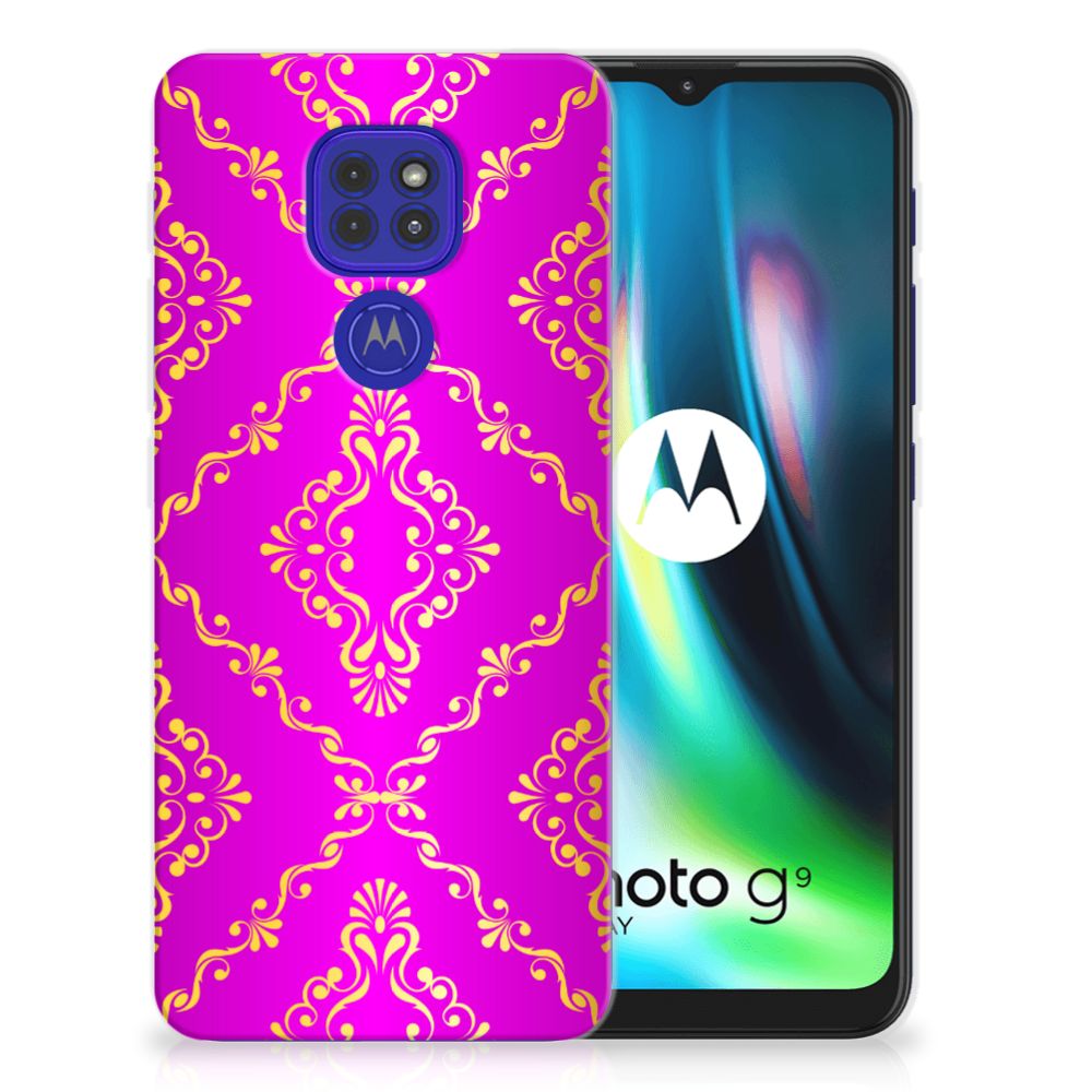 Siliconen Hoesje Motorola Moto G9 Play | E7 Plus Barok Roze B2C Telecom