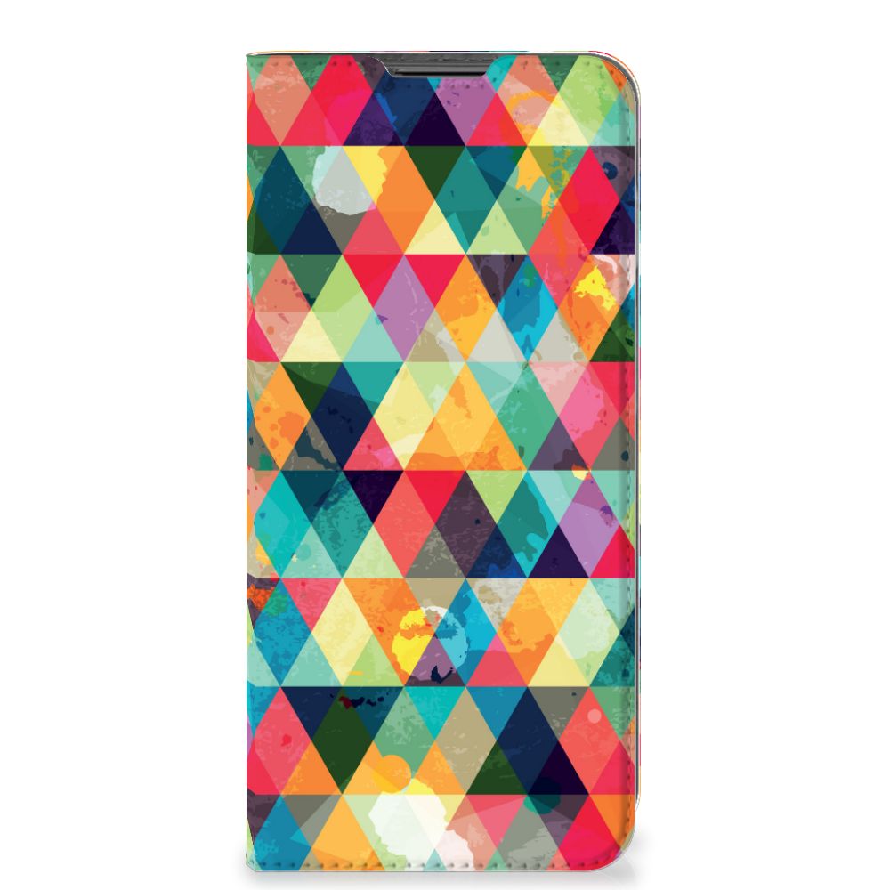 Motorola Moto G22 Hoesje met Magneet Geruit - B2C Telecom