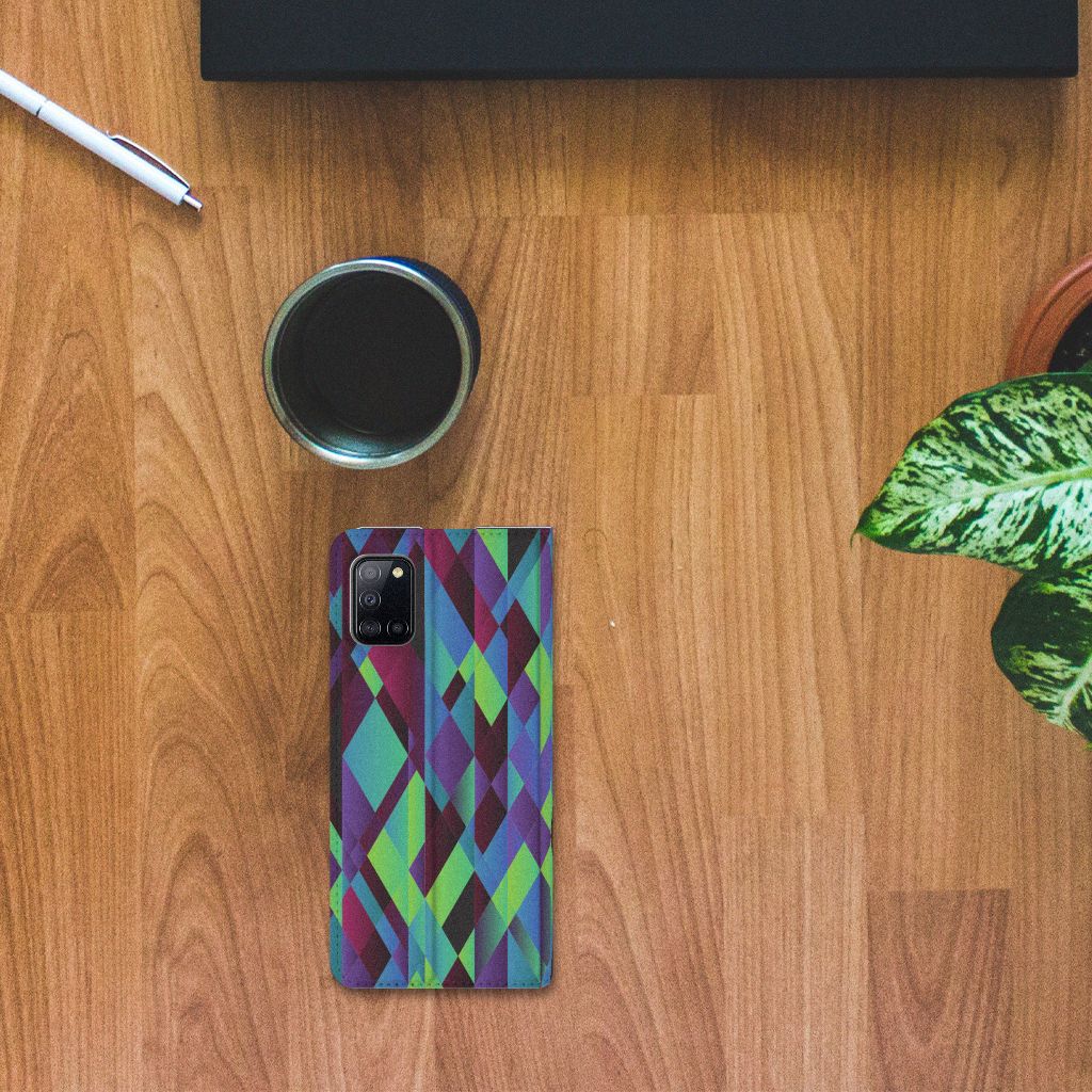 Samsung Galaxy A31 Stand Case Abstract Green Blue - B2C Telecom