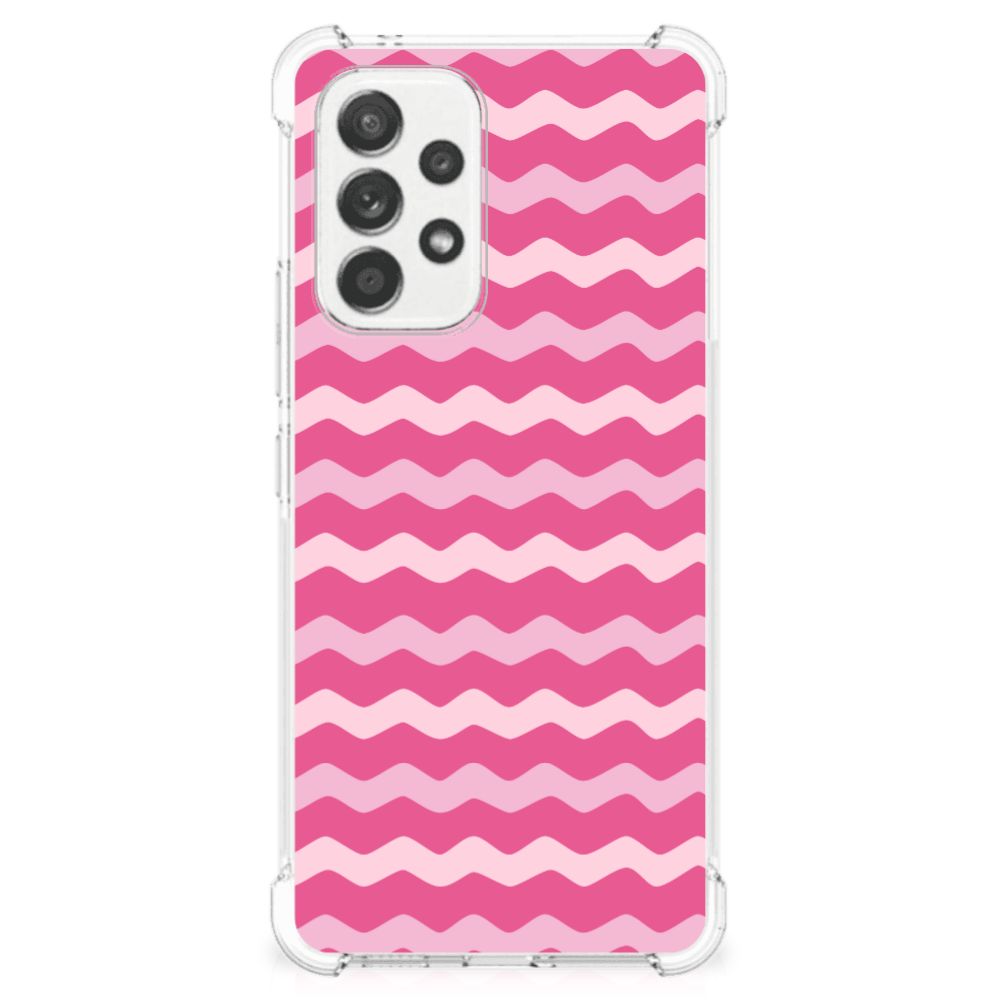 Samsung Galaxy A53 5G Doorzichtige Silicone Hoesje Waves Pink
