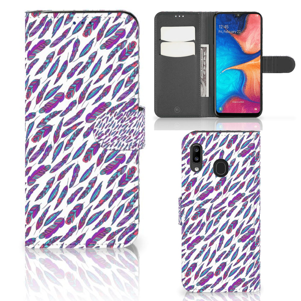 Samsung Galaxy A30 Telefoon Hoesje Feathers Color