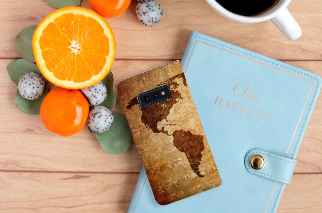 Samsung Galaxy S10e Book Cover Wereldkaart