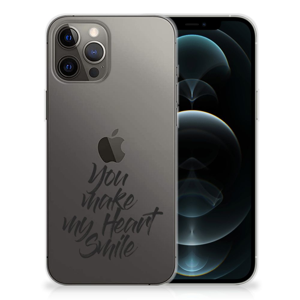 iPhone 12 Pro Max Siliconen hoesje met naam Heart Smile B2C Telecom