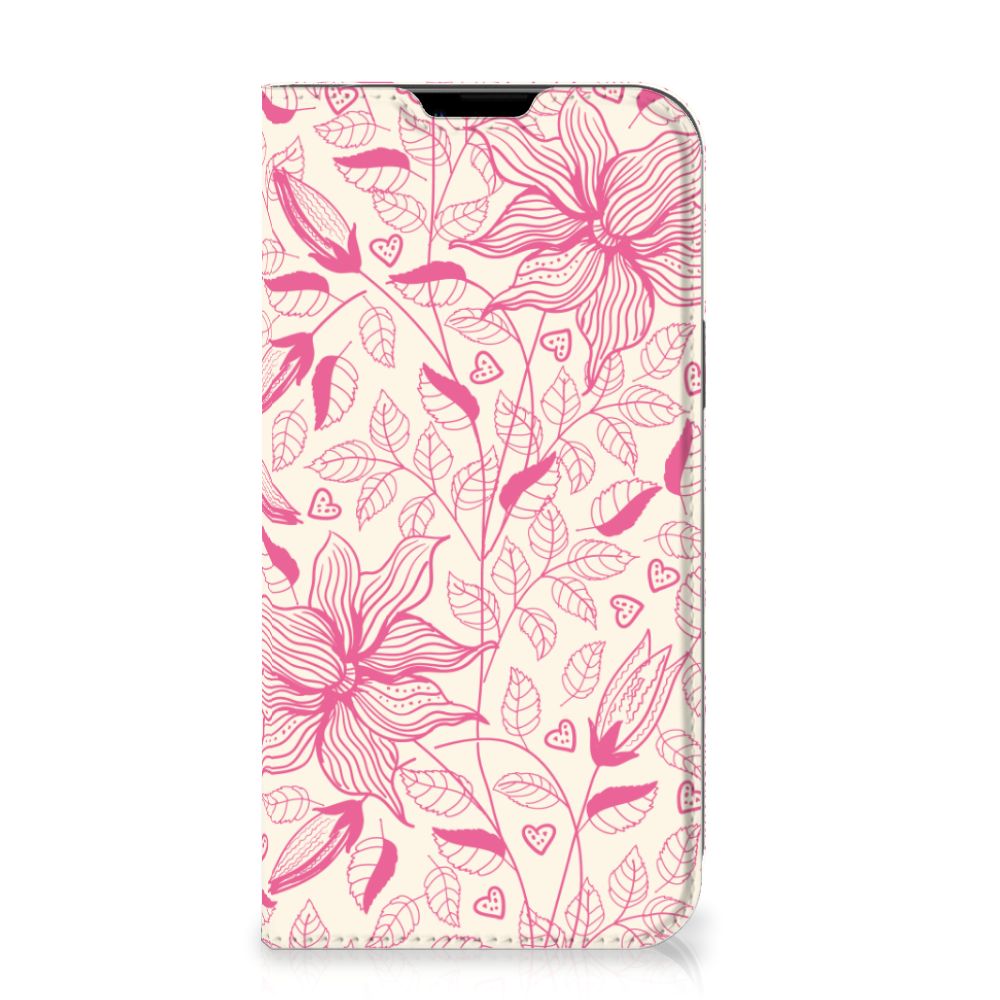 iPhone 14 Plus Smart Cover Pink Flowers