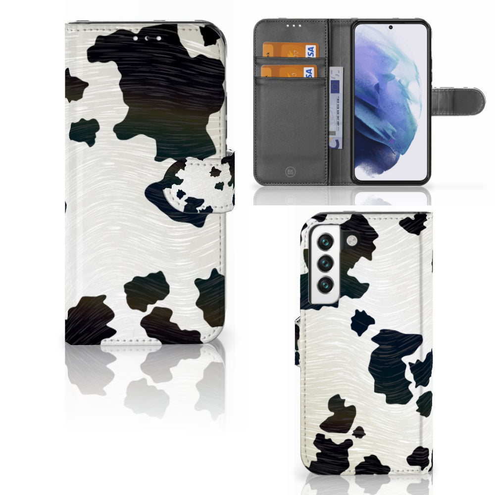 Samsung Galaxy S22 Telefoonhoesje met Pasjes Koeienvlekken
