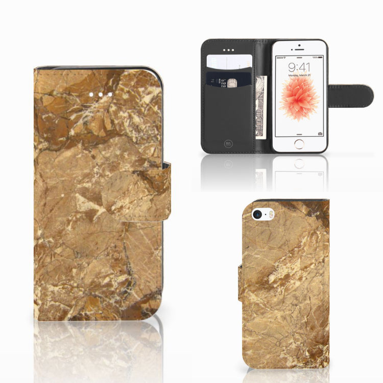 Apple iPhone 5 | 5s | SE Bookcase Marmer Creme