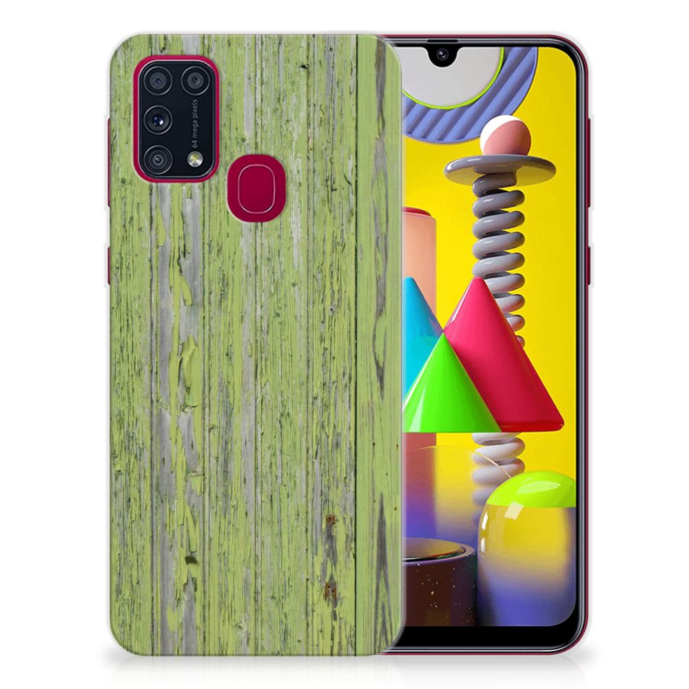 Samsung Galaxy M31 Bumper Hoesje Green Wood
