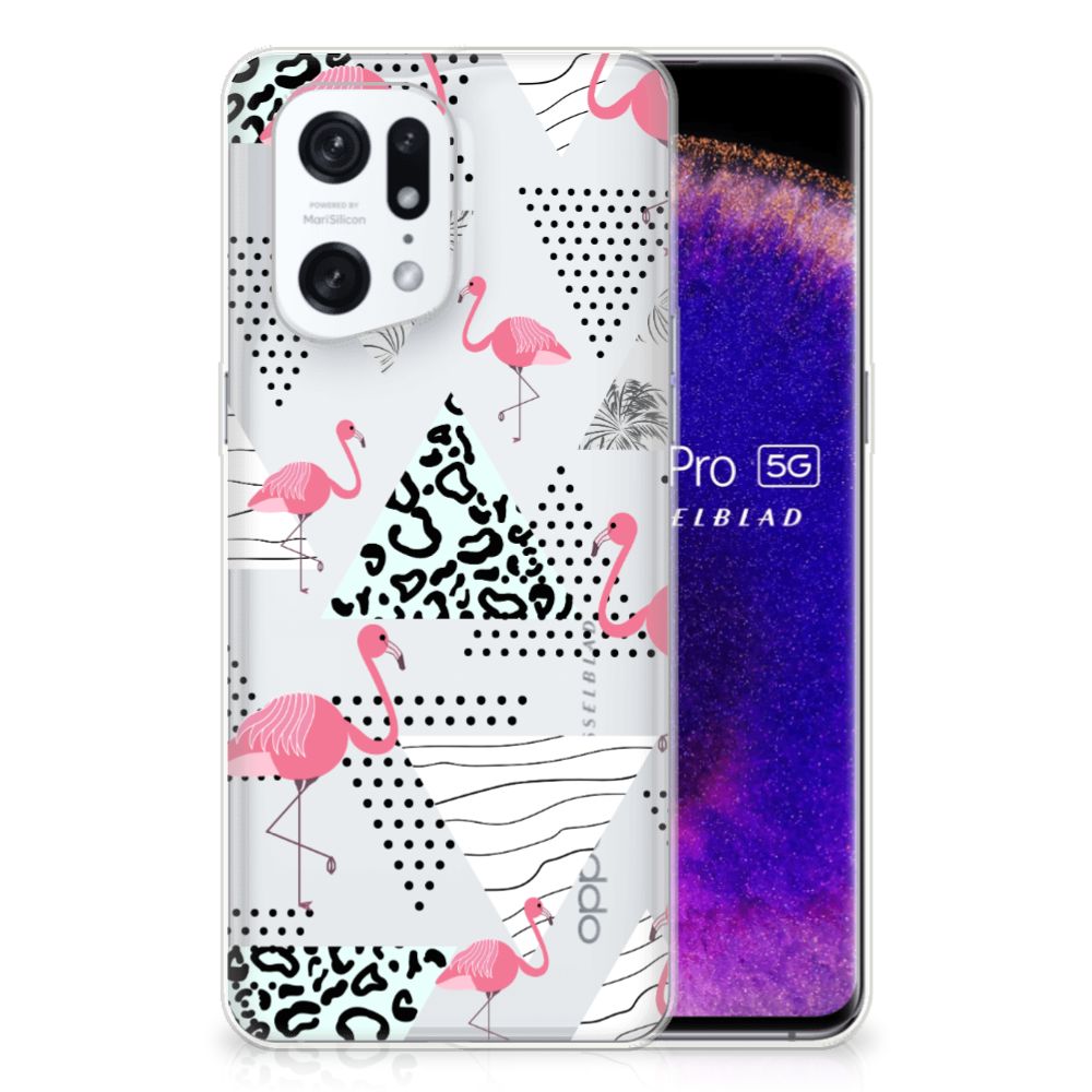 OPPO Find X5 Pro TPU Hoesje Flamingo Triangle B2C Telecom
