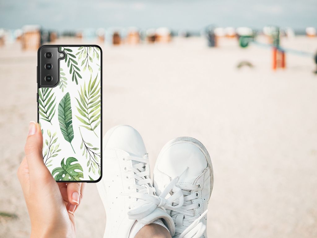 Samsung Galaxy S21 Plus Bloemen Hoesje Leaves B2C Telecom