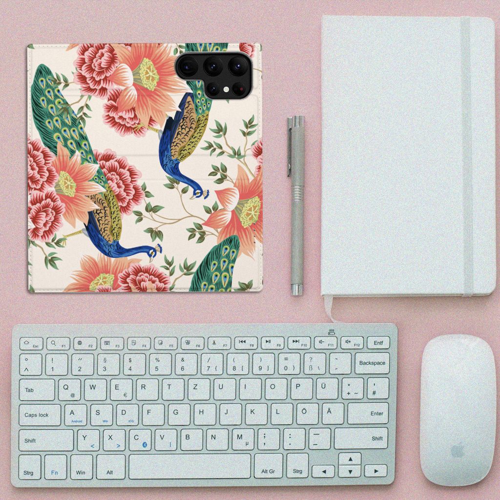 Hoesje maken voor Samsung Galaxy S23 Ultra Pink Peacock - B2C Telecom