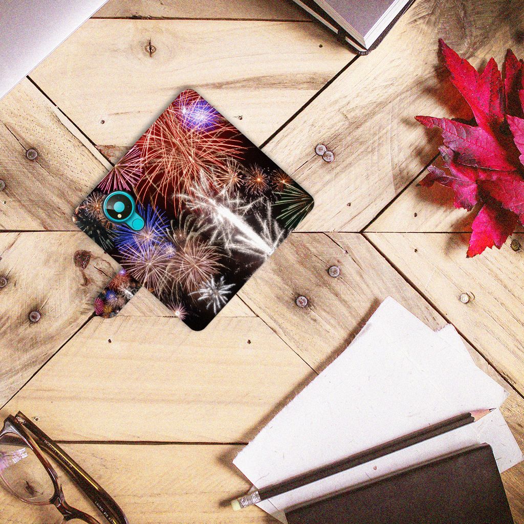 Nokia 3.4 Wallet Case met Pasjes Vuurwerk
