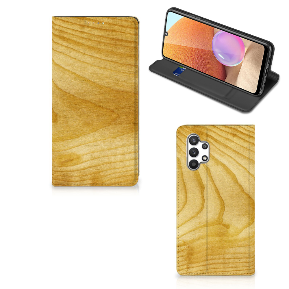 Samsung Galaxy A32 4G | A32 5G Enterprise Editie Book Wallet Case Licht Hout - B2C Telecom