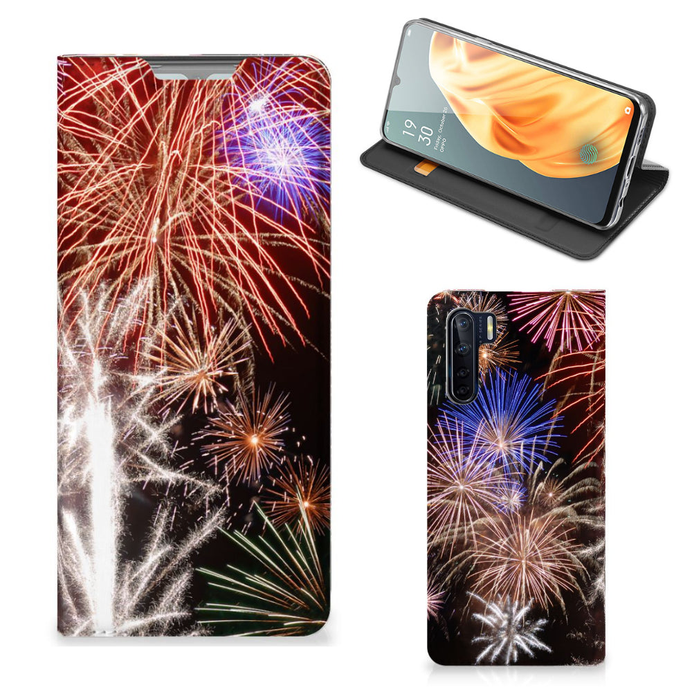 OPPO Reno3 | A91 Hippe Standcase Vuurwerk