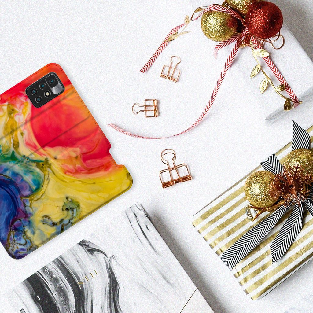 Bookcase Xiaomi Redmi 10 Watercolor Dark - B2C Telecom