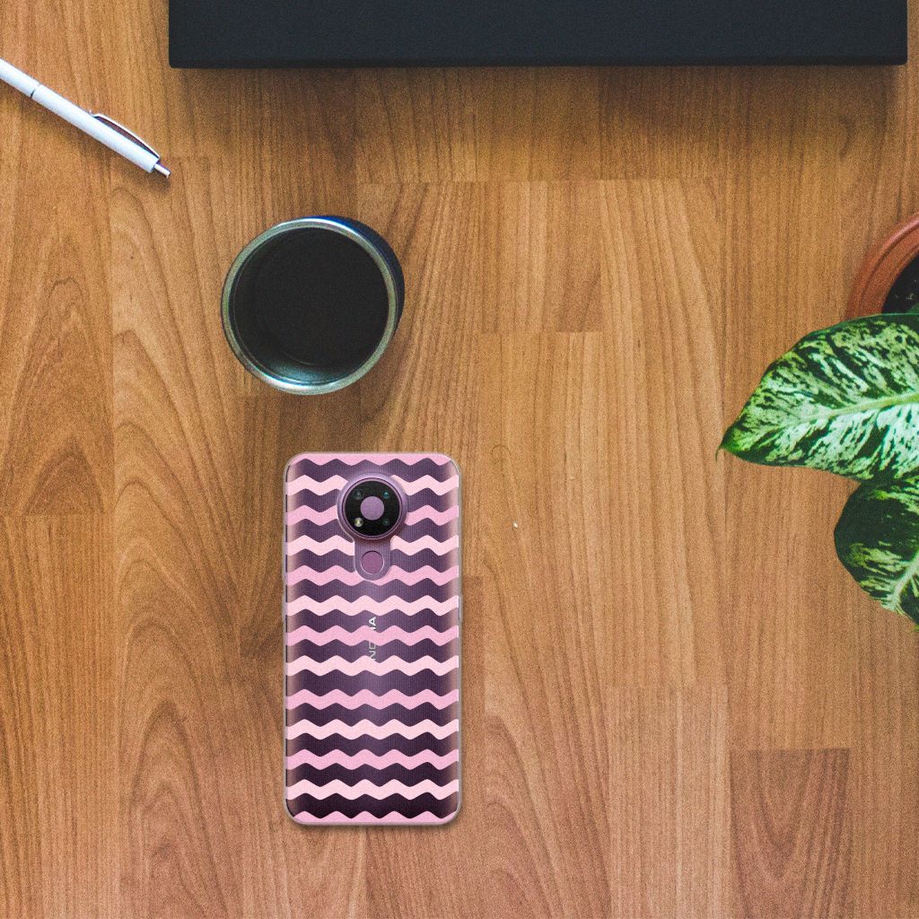 Nokia 3.4 TPU bumper Waves Roze B2C Telecom