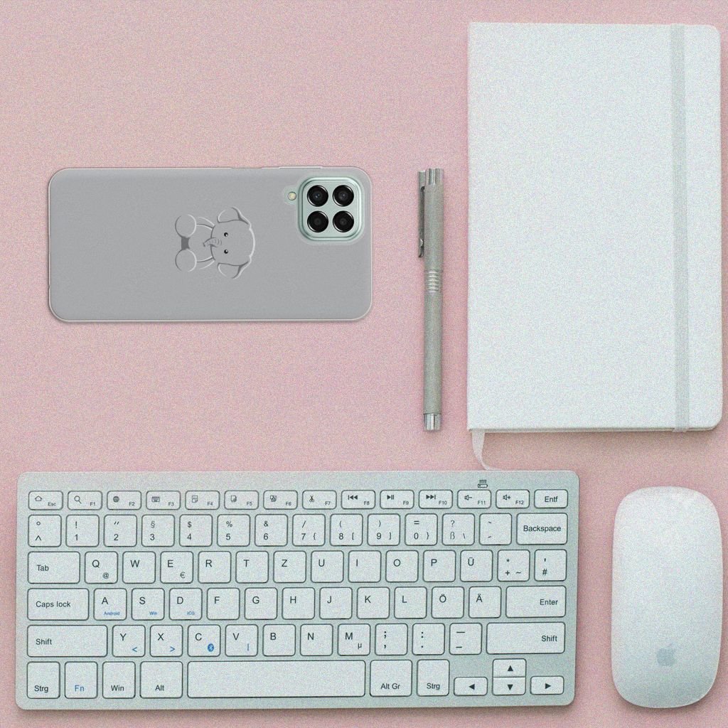 Samsung Galaxy M33 Telefoonhoesje met Naam Grijs Baby Olifant B2C Telecom