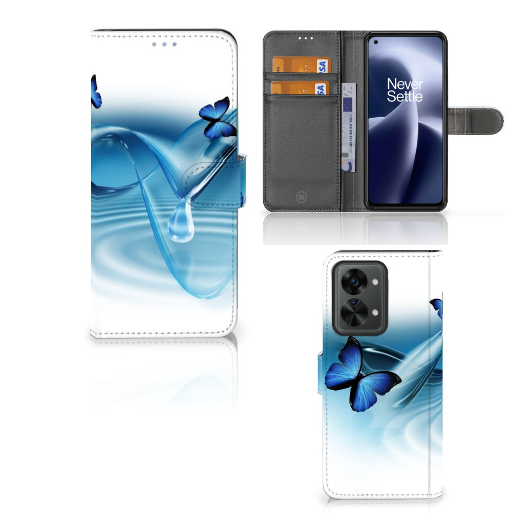 OnePlus Nord 2T Telefoonhoesje met Pasjes Vlinders
