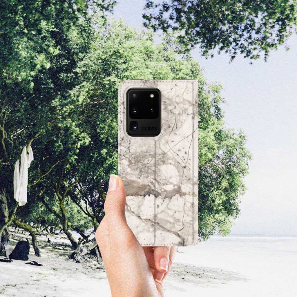 Samsung Galaxy S20 Ultra Standcase Marmer Beige - B2C Telecom